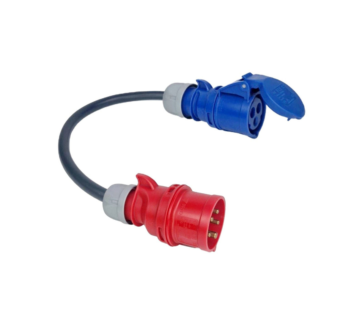 Adaptador trifásico CEE 16A (11kW) para monofásico CEE 32A (7,4kW)